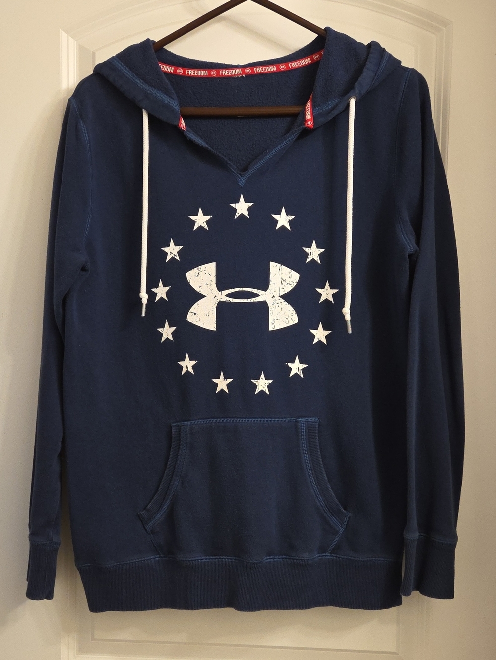 Under Armour Navy Hooded Pullover with White Star Logo